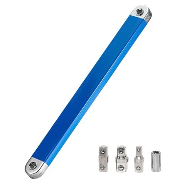 Mefape Offset Extension Wrench, Tight Reach Extension Wrench, Impact Ready Ratchet Wrench Extender Set with 1/2" 1/4" 3/8" Square Drive Adapters &amp; 1/4&acirc;&euro; Socket for Tight Space