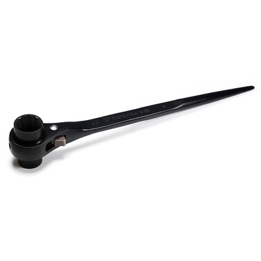 Auniwaig 19mm x 22mm OR 3/4" x 7/8" 12 Point Double Ended Socket Ratcheting Podger Scaffold Spud Wrench, Black