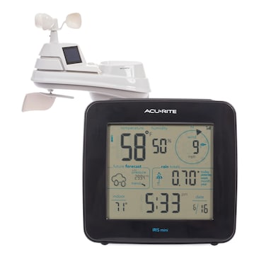 AcuRite Iris&Acirc;&reg; Weather Station with Mini Wireless Display for Temperature, Humidity, Wind Speed, Wind Direction, Historic Rainfall Totals, and Hyperlocal Forecast with Built-in Barometer (01122M)