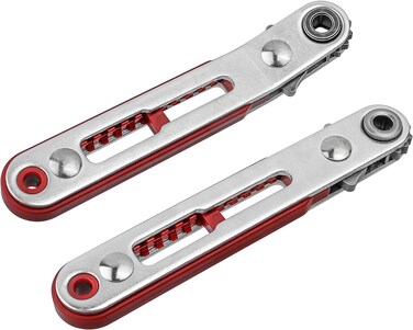 Bestgle 2pcs Mini Ratchet Wrench Set, 1/4" Drive Socket High Torque Offset Reversible Small Ratcheting Offset Screwdriver Tool - Flat Head &amp; Elbow Head