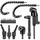 Therwen 18 Pcs Flexible Drill Bit Extension Set 105&Acirc;&deg; Right Angle Drill Bit Attachment 1/4, 3/8, 1/2 Inch Hex Adapter Socket Socket Wrench Bendable Magnetic Extender Screwdriver Electric Manual Tool