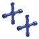 Xiaoyztan 2 Pcs 4-Way Multifunctional Wrench Triangle Square Socket Wrench for Water Gas Meter Valve Elevator Electrical Equipment or Cabinet (Blue)