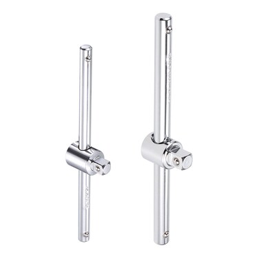 uxcell 1/4" and 3/8" Drive Sliding T-Handle Socket Wrench Chrome Finish Cr-V Steel 4 Pcs