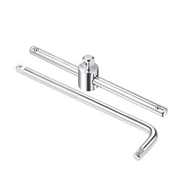 uxcell 1/4" Drive Sliding Wrench Breaker Bar Set T-Handle and L Shape Socket Extension Bar Wrench Hand Tool CR-V 4pcs