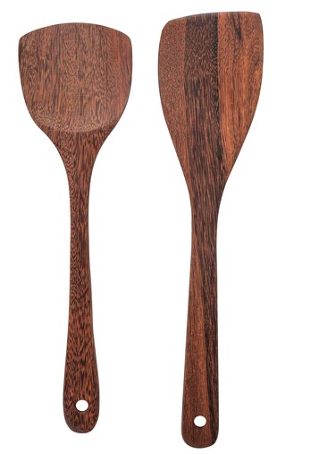 MyFurtive Wooden Spatulas - Eco-Friendly, Durable &amp; Ergonomic Kitchen Utensils - Non-Scratch Cooking Tools for Stirring, Flipping &amp; Serving - Set of 2 (12.8&acirc;&euro; &amp; 12&acirc;&euro;)