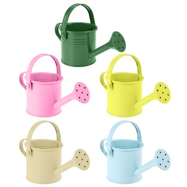 Small Watering Can Small Watering Can, Metal Watering Can for Outdoor Plants, Iron Mini Watering Can for Garden Yarde Home Plants Flower Pots (Mixed Style, 5PCS)