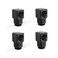 Mollytek 4 Pack G1/4" 90 Degree Fitting Male to Female Extender Adapter Water Cooling Fittings Plug 90&Acirc;&deg;Rotary Metal/Rigid/PETG Tubing Connector (Black)