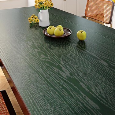 FunStick 36"x200" Large Green Wood Countertop Contact Paper Waterproof Wood Wallpaper Peel and Stick Kitchen Cabinet Contact Paper Wood Grain Vinyl Wrap for Cabinets Counter Top Covers Furniture Walls