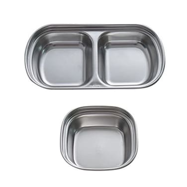 Teensery 2 Pcs Stainless Steel Sauce Dish Set Appetizer Snacks Spices Condiment Dip Bowls for BBQ Home Restaurant