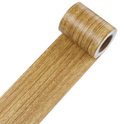 Decotalk Wood Wallpaper Border Peel and Stick Light Wood Border Wallpaper Removable 3&quot;x236&quot; Wallpaper Border for Kitchen Wood Wall Paper Border Sticker Self Adhesive Wallpaper Border Roll Wood Look