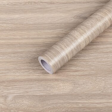 Anmon Light Brown Wood Grain Contact Paper, Look Contact Paper Waterproof Removable, Walnut Wallpaper Peel and Stick Wood Grain for Kitchen Cabinet Countertop Desk Table 15.7''*118''