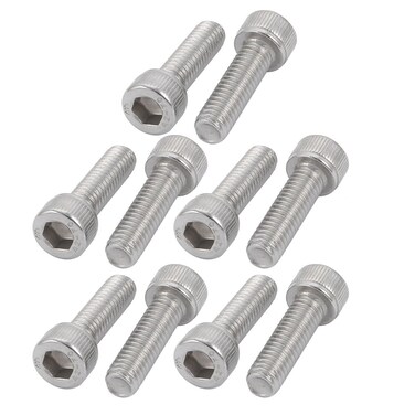 uxcell M6x20mm 304 Stainless Steel Left Hand Thread Hex Socket Head Cap Screw Bolt 10pcs