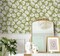 Safiyya Floral Wallpaper Peel and Stick Wallpaper Green and White Wallpaper Peel and Stick Wallpaper Boho Green Contact Paper Self Adhesive Removable Wallpaper for Bathroom 196&quot;x17.3