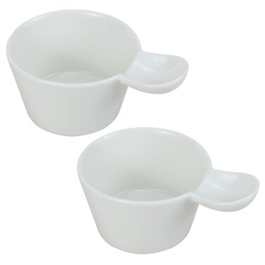EIKS 2 Pack Ceramic Dipping Bowls Side Dishes for Serving ketchup Wasabi Soy Sauce Appetizer Condiments BBQ, Each Capacity 5 oz