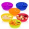 Weewooday Snack and Dip Bowls, Chips Serving Bowls Anti Soggy Divided Bowl plastic Stackable Dish Microwave and Dishwasher Safe Container for Chips, Dips Snacks Salsa Salad Nuts, 6 Colors (6 Pcs)