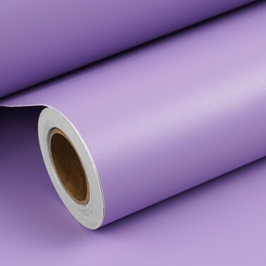 ReWallpaper Purple Wallpaper Peel and Stick Bathroom Girls Bedroom Kids Room Lilac Purple Vinyl Wrap Roll Waterproof Light Lavender Purple Contact Paper for Cabinets Desk Walls Classroom 17.7in&Atilde;&mdash;6.5ft