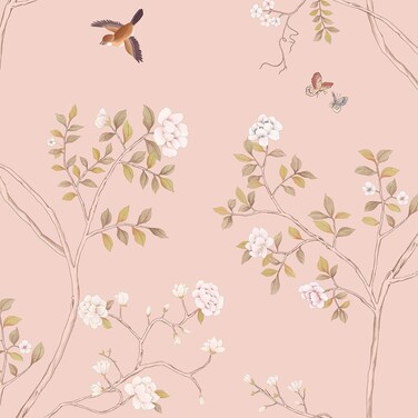 Hopepak Peel and Stick Wallpaper Floral Contact Paper Peel and Stick Purple Pink Wallpaper Self Adhesive Removable Wallpaper Cute Wallpaper for Bedroom Bathroom Nursery Decor 15.3''x78.7''