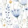 HeloHo Blue Floral Leaf Wallpaper Peel and Stick Self Adhesive Removable Wall Paper Waterproof Contact Paper for Furniture Living Room Bedroom Decor 16.1" X 118