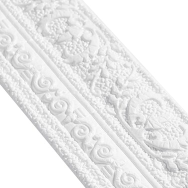 TaoBary 8 Roll 90 x 3 Inch Self Adhesive Flexible Foam Molding Trim Wallpaper Border 3D Sticky Decorative Wall Lines Peel and Stick Trim Wall Trim Baseboard Trim for Home Hotel DIY Decor