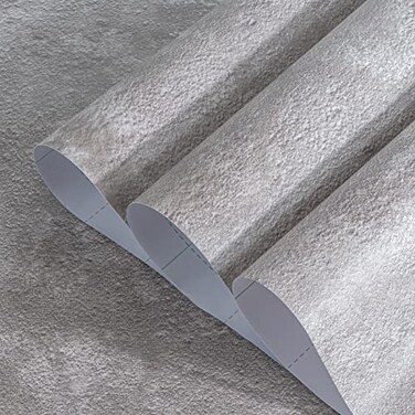 Boobest Grey Lime Wash Wallpaper 15.7"x236" Cement Wallpaper Peel and Stick Modern Concrete Contact Paper Waterproof Removable Self Adhesive Industrial wallpaper for Bedroom Living Room Bathroom Walls