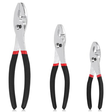 Tanstic 3Pcs 6" 8" 10" Slip Joint Pliers Set, Heavy Duty Carbon Steel Slip-Joint Pliers with Non Slip Handle