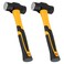 HOIGON 2 PCS 4 Lbs Sledge Hammer Set, 1.9kg Yellow Steel Drilling Sledge Hammer with Comfortable Fiberglass Handle, Heavy Duty Club Hammer for Construction