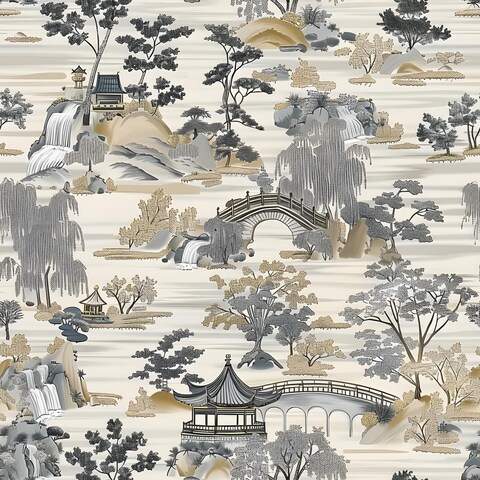 COKCOKR Peel and Stick Wallpaper,17.71&quot; x 118.1&quot;Thicken Chinese Style Wallpaper Vinyl Self Adhesive Wall Paper for Home Bedroom Cabinets and Kitchen Deco