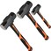 ZEONHEI 3 PCS 2lb 3lb 4lb Sledge Hammer, Heavy Duty Crack Hammer with Forged Steel Head and Shock Reduction Fiberglass Handle, Club Hammer for Demolition Work
