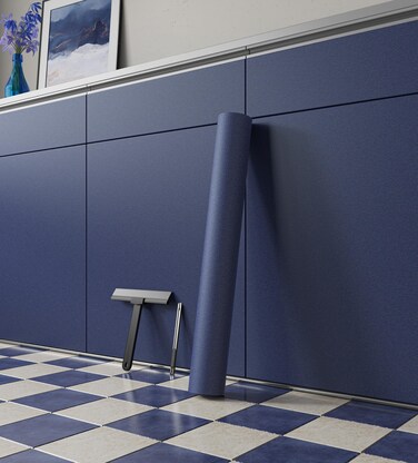 COSNIGHT Blue Peel and Stick Wallpaper, Soild Contact Paper with Tools for Cabinets and Drawers, Self-Adhesive and Removable 17.7''x118'' Wall Paper for Old Furniture and Countertops