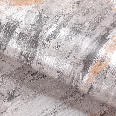 Livelynine Metallic Concrete Wallpaper Peel and Stick for Bedroom Vinyl Concrete Contact Paper for Walls Grey Silver Peel and Stick Wallpaper for Living Room Wall Apartments Bathroom RV 15.8x78.8