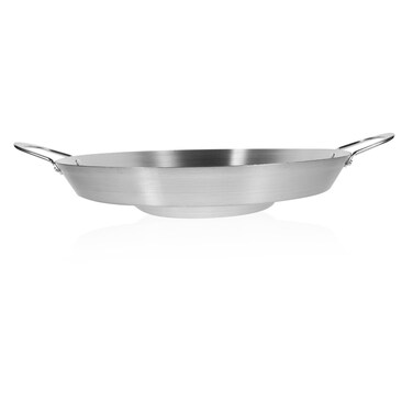 DOITOOL Flat Frying Pan Stainless Steel Comal Frying Bowl Comal Convex Cookware Stir Fry Pan Outdoors Heavy Duty Acero &iuml;&frac14;&circ; 38cm &iuml;&frac14;&permil; Mexican Discada Pan