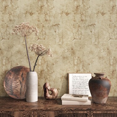 VEELIKE 15.7''x354'' Aged Concrete Wallpaper Textured Tan Concrete Peel and Stick Wallpaper for Bedroom Living Room Accent Wall Removable Adhesive Concrete Contact Paper for Walls Countertops Renter