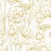 Vinjiasin Peel and Stick Wallpaper Gold and White Floral Contact Paper Yellow Lotus Wall Paper for Bathroom Bedroom Living Room Self Adhesive Removable Modern Flower Leaf 16.1"x 118
