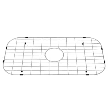 LQS Kitchen Sink Grid and Sink Protector, Kitchen Sink Grate 26" x 13 3/8" with Center Drain Hole for Single Sink Bowl, Sink Protectors for Kitchen Sink, Stainless Steel Sink Grid