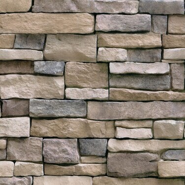 Abyssaly Stone Wallpaper Brick Wallpaper Peel and Stick Stone Backsplash Self-Adhesive Removable Vinyl Wallpaper Grey Faux 3D Stone Look Brick Shelf Paper 35.4" X 118" Home Decorations Wallpaper