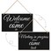 Meeting in Progress Wood Sign Do Not Disturb Wood Sign Plaque Reversible Wood Sign for Home Office Meeting Door, Home Study Door Hanger, 12 x 6.8 Inches