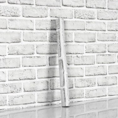 Anmon Brick Wallpaper Peel and Stick Wallpaper 17.71" x 118",White Gray Contact Paper Waterproof,Faux 3D Grey PVC Roll Self Adhesive Removable Wall Paper Textured for Walls Bedroom Backsplash