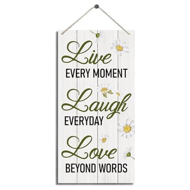 Live Laugh Love Sign, Inspirational Wood Sign, Hanging Printed Wooden Plaque Decor, Positive Wall Decor, Farmhouse Home Decor, Bedroom Decor, Motivational Office Decor, Decorative Wooden Wall Sign