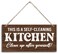 Kitchen Rules Wood Decor Sign, This is a Self-Cleaning Kitchen, Hanging Printed Wooden Plaque D&Atilde;&copy;cor, Rustic Kitchen Wall Sign, Farmhouse Wood Plaque for Home Hostel Shared Kitchen 12x 6inch