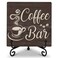 Cazhes Coffee Lover Gifts, Coffee Station Accessories, Coffee Bar Decor, Coffee Corner Sign, Brown Farmhouse Wooden Plaque with Iron for Tabletop Desk Display - F19
