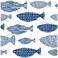 HAOKHOME Peel and Stick Wallpaper Abstract Underwater World Fish Trellis Indigo Blue Removable contactpaper for Home Bathroom Decorations 17.7in x 118in