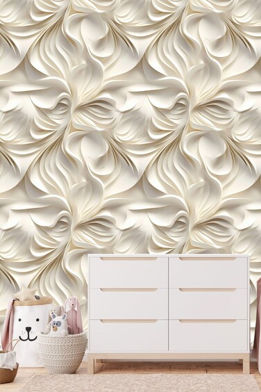 weiseni Floral Peel and Stick Wallpaper 3D Effect Interior Wall D&Atilde;&copy;cor Contact Paper Self Adhesive Removable Wallpaper Renter Friendly Wallpaper for Bedroom Living Cabinet Room 17.7in x 9.8ft