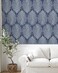 Fititem Blue Peel and Stick Wallpaper Coastal Boho Blue Contact Paper Cabinets Ocean Beach Modern Contact Paper Removable Self-Adhesive Waterproof Wallpaper for Bathroom Bedroom 78.7inL 17.3inW Dark