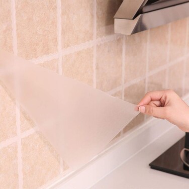 practicalWs 17.7In&Atilde;&mdash;118In Clear Wallpaper Transparent Kitchen Backsplash Protective Contact Paper Removable Clear Wall Protector Oil Proof Waterproof Sticker Easy to Clean