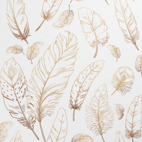 Qianglive White Peel and Stick Wallpaper 17.3&quot;x80&quot; Feather Wallpaper Neutral Textured Contact Paper Modern Removable Vinyl Wall Paper Waterproof Shelf Paper for Bedroom Living Room
