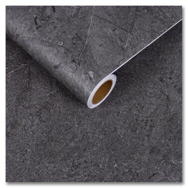 CRE8TIVE Dark Grey Concrete Wallpaper Peel and Stick Concrete Contact Paper for Countertops Waterproof 12"x80" Industrial Cement Wallpaper Self Adhesive Textured Wallpaper for Kitchen Backsplash Walls