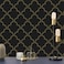 Hopepak 17.3''x394''Peel and Stick Wallpaper Black and Gold Geometric Wallpaper Self Adhesive Removable Wallpaper for Cabinet Bedroom Modern Trellis Contact Paper Shelf Liner Vinyl