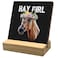 HONLUNG Horse Gifts For Girls, Hay Girl Horse Desk Sign Decor, Gifts For Girls Who Love Horses