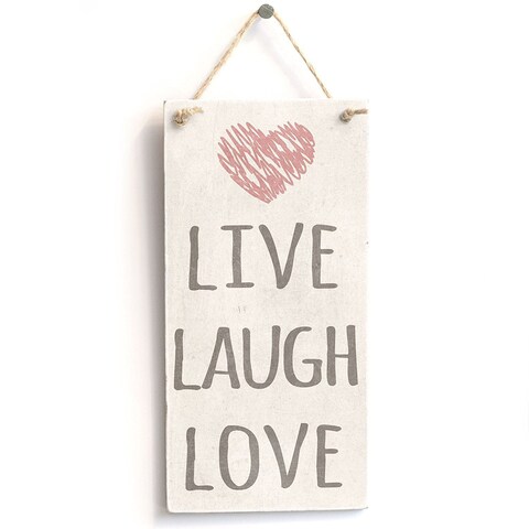 Meijiafei &#39;Live Laugh Love&#39; - Cute Home Decor Sign - Rustic PVC Door Sign Plaque 10&quot;x5