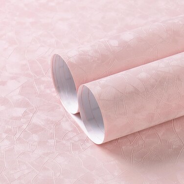 Yasinet Peel and Stick Wallpaper Pink Removable Wallpaper Modern Pink Embossed Thicken Self Adhesive Pink Textured Contact Paper for Cabinets Walls Waterproof Vinyl Roll 78.7"x 15.7